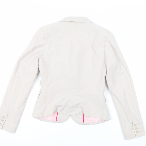 H&M Womens Beige Jacket Blazer Size 8 Button