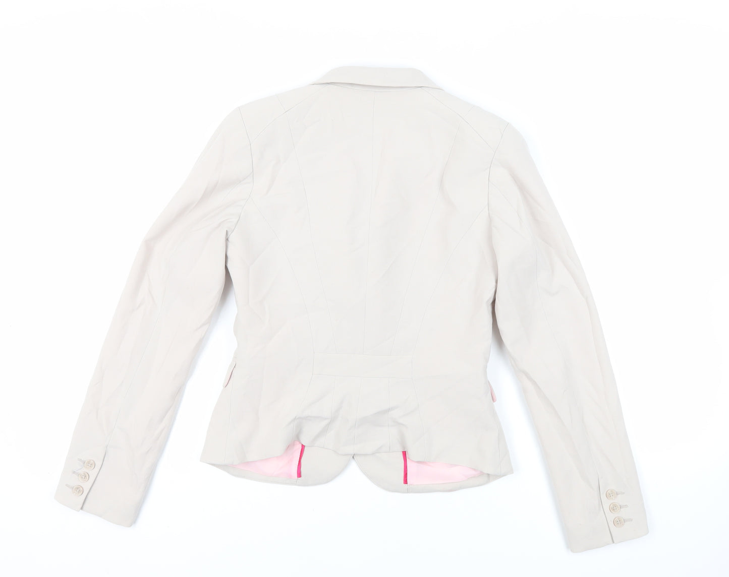 H&M Womens Beige Jacket Blazer Size 8 Button