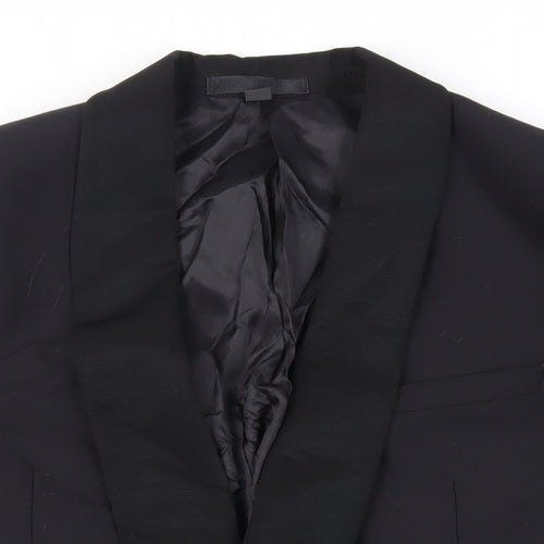 Marks and Spencer Mens Black Wool Tuxedo Suit Jacket Size 40 Regular