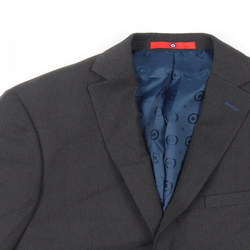 Lambretta Mens Grey Polyester Jacket Suit Jacket Size 36 Regular