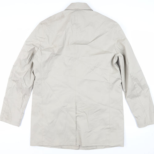 Marks and Spencer Mens Beige Rain Coat Coat Size M Button - Water Resistant, Stormwear
