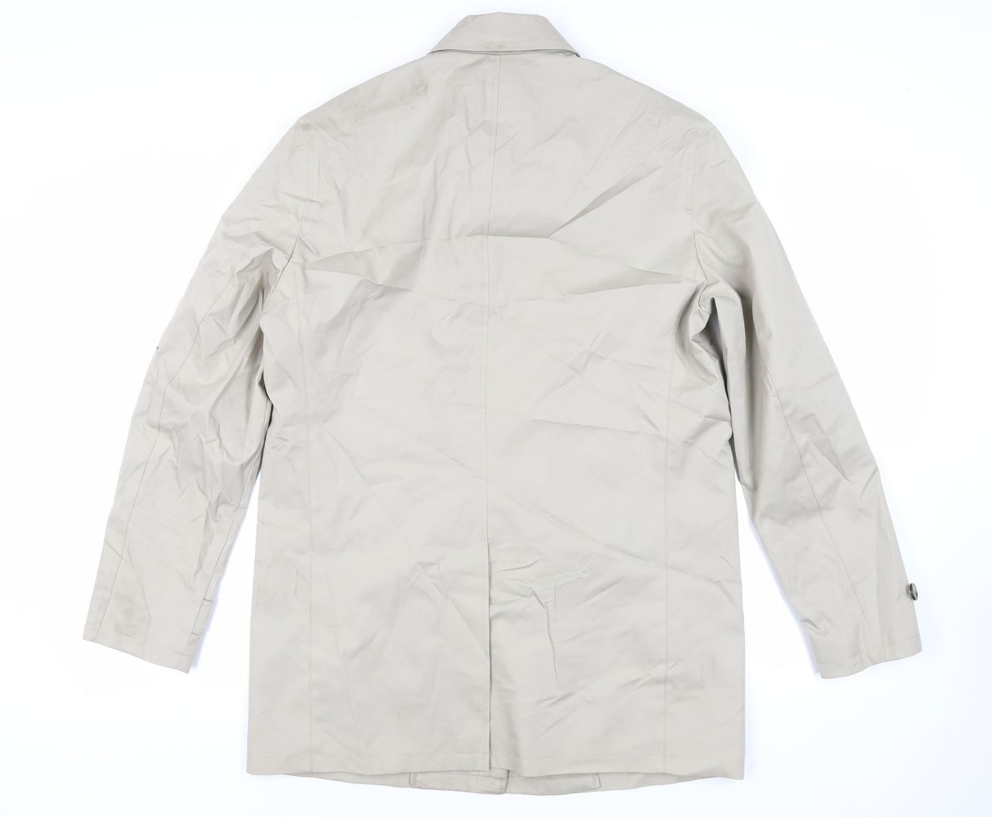 Marks and Spencer Mens Beige Rain Coat Coat Size M Button - Water Resistant, Stormwear