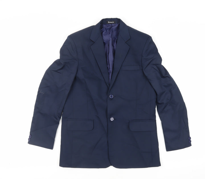 Romario Boys Blue Jacket Blazer Size 12 Years Button