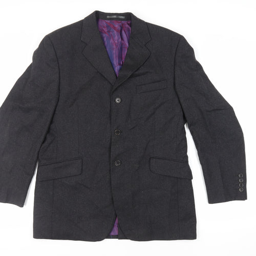 Linea Mens Grey Wool Jacket Blazer Size 40 Regular