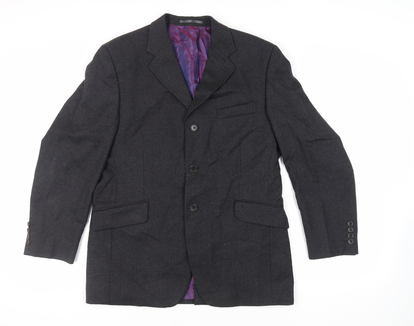 Linea Mens Grey Wool Jacket Blazer Size 40 Regular