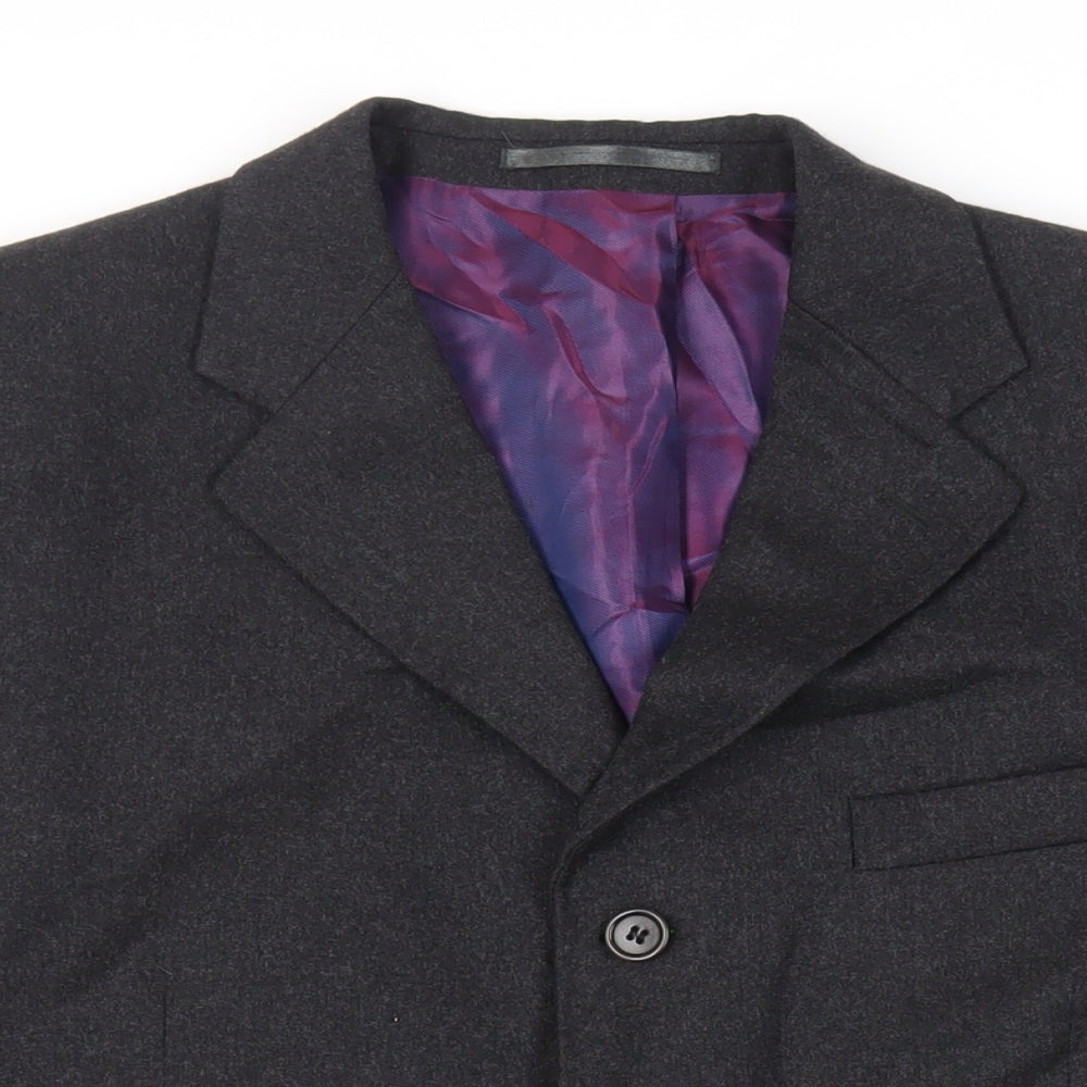 Linea Mens Grey Wool Jacket Blazer Size 40 Regular