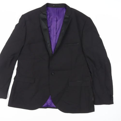 Ventura Mens Black Polyester Tuxedo Suit Jacket Size 46 Regular
