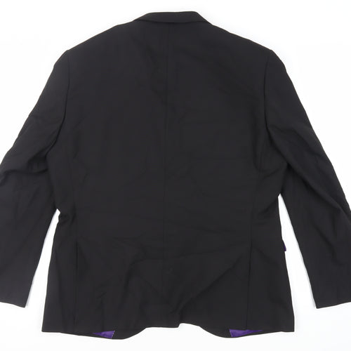 Ventura Mens Black Polyester Tuxedo Suit Jacket Size 46 Regular