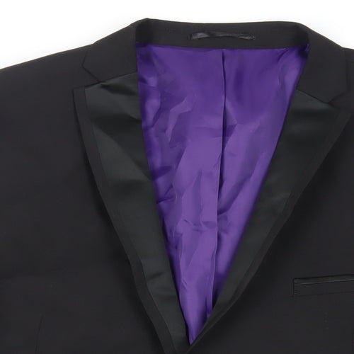 Ventura Mens Black Polyester Tuxedo Suit Jacket Size 46 Regular