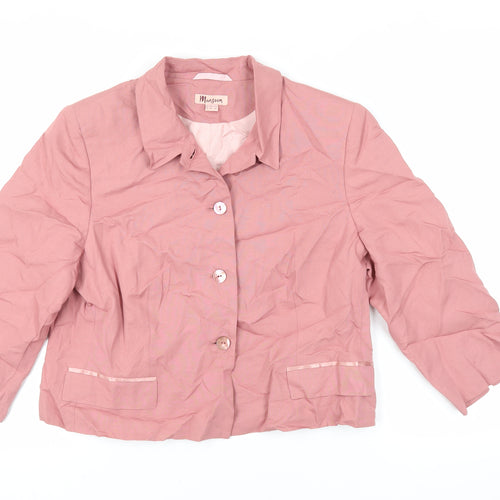 Monsoon Womens Pink Jacket Blazer Size 18 Button