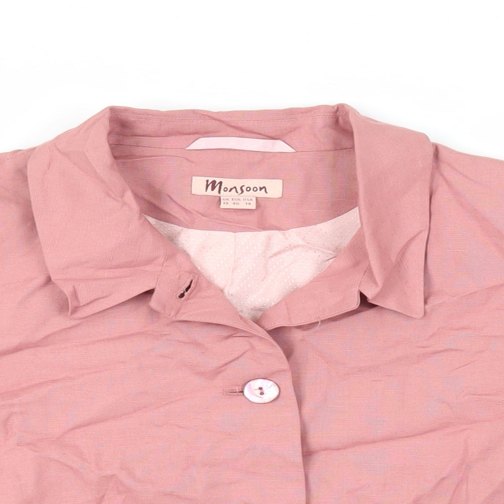 Monsoon Womens Pink Jacket Blazer Size 18 Button