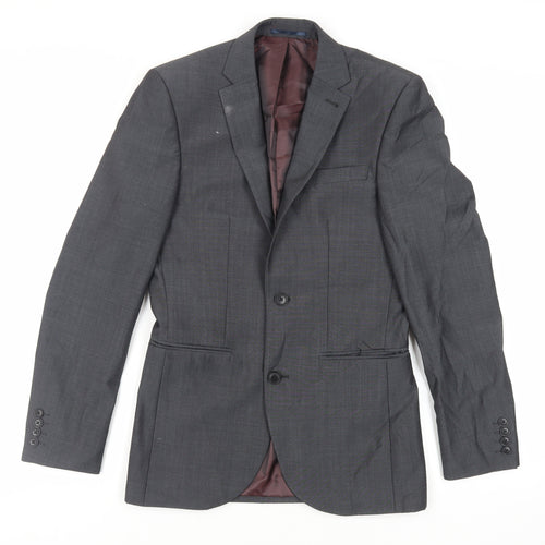 NEXT Mens Grey Wool Jacket Suit Jacket Size 34 Regular