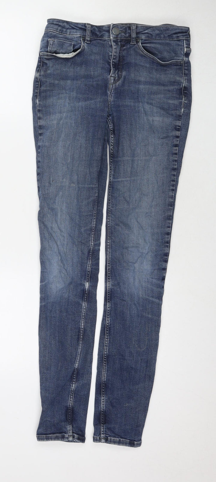 The White Company Womens Blue Cotton Skinny Jeans Size 8 L31 in Regular Zip