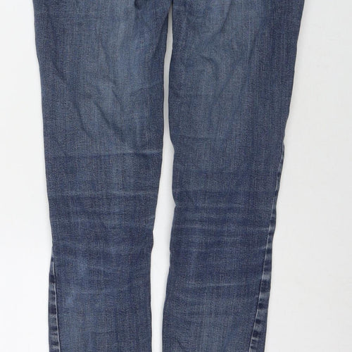 The White Company Womens Blue Cotton Skinny Jeans Size 8 L31 in Regular Zip