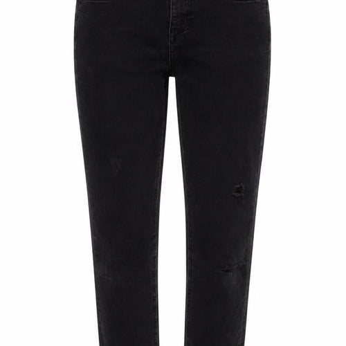 Denim & Co. Womens Black Cotton Cropped Jeans Size 8 L26 in Regular Zip