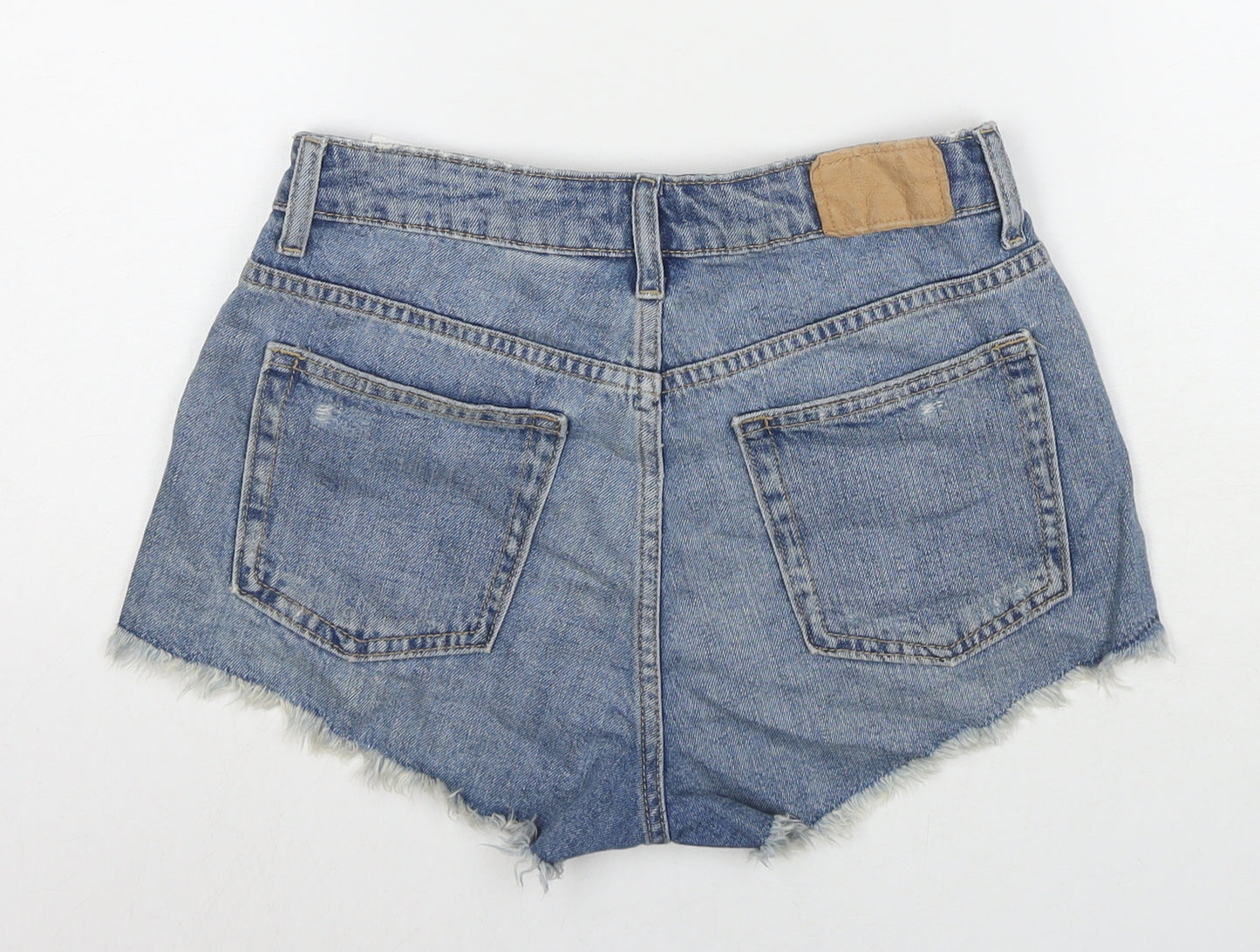 Divided by H&M Womens Blue Cotton Cut-Off Shorts Size 8 L3 in Regular Zip