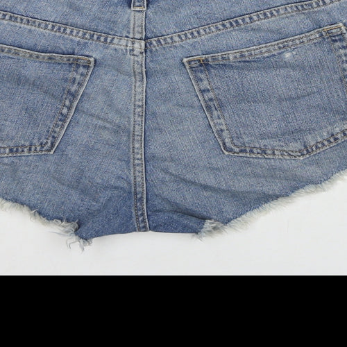 Divided by H&M Womens Blue Cotton Cut-Off Shorts Size 8 L3 in Regular Zip