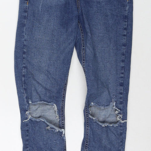 Topshop Womens Blue Cotton Skinny Jeans Size 26 in L30 in Regular Zip