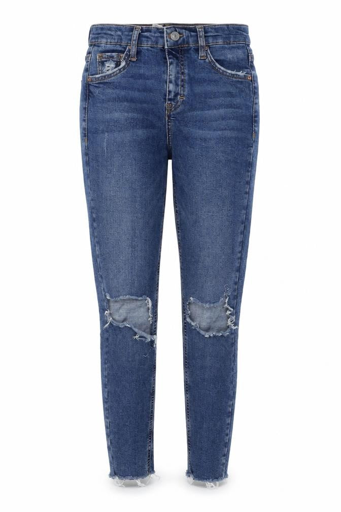 Topshop Womens Blue Cotton Skinny Jeans Size 26 in L30 in Regular Zip