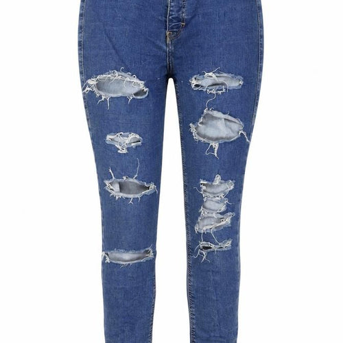 Topshop Womens Blue Cotton Skinny Jeans Size 28 in L30 in Regular Zip