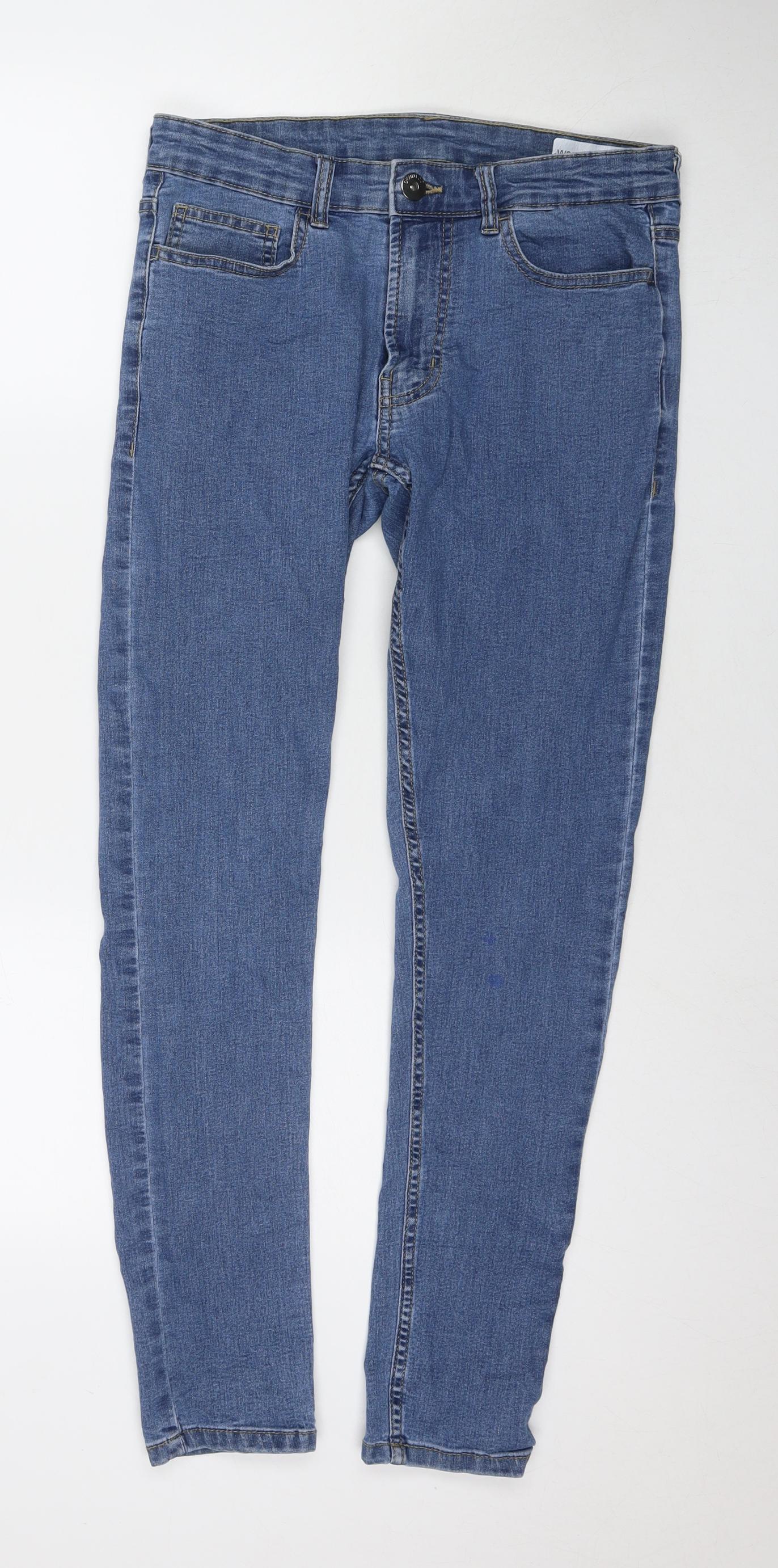 Denim & Co. Mens Blue Cotton Skinny Jeans Size 32 in L30 in Regular Zip