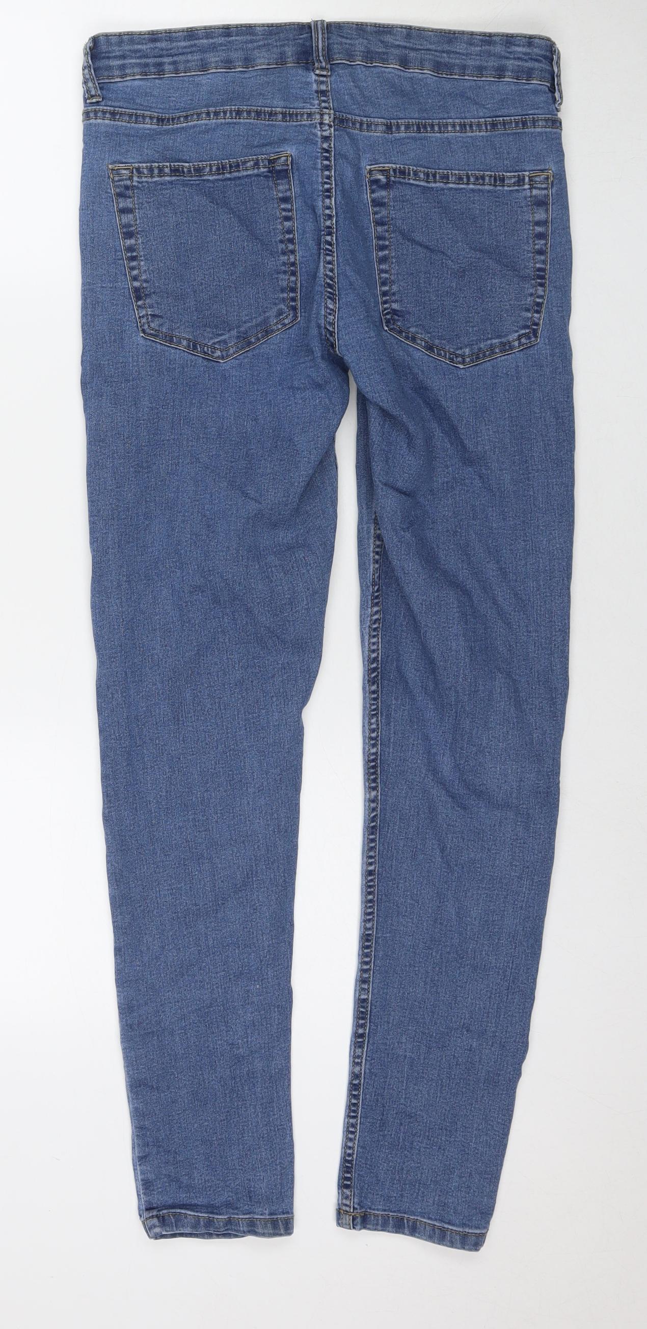 Denim & Co. Mens Blue Cotton Skinny Jeans Size 32 in L30 in Regular Zip