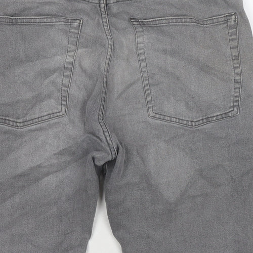 Easy Mens Grey Cotton Bermuda Shorts Size 34 in L10 in Regular Zip