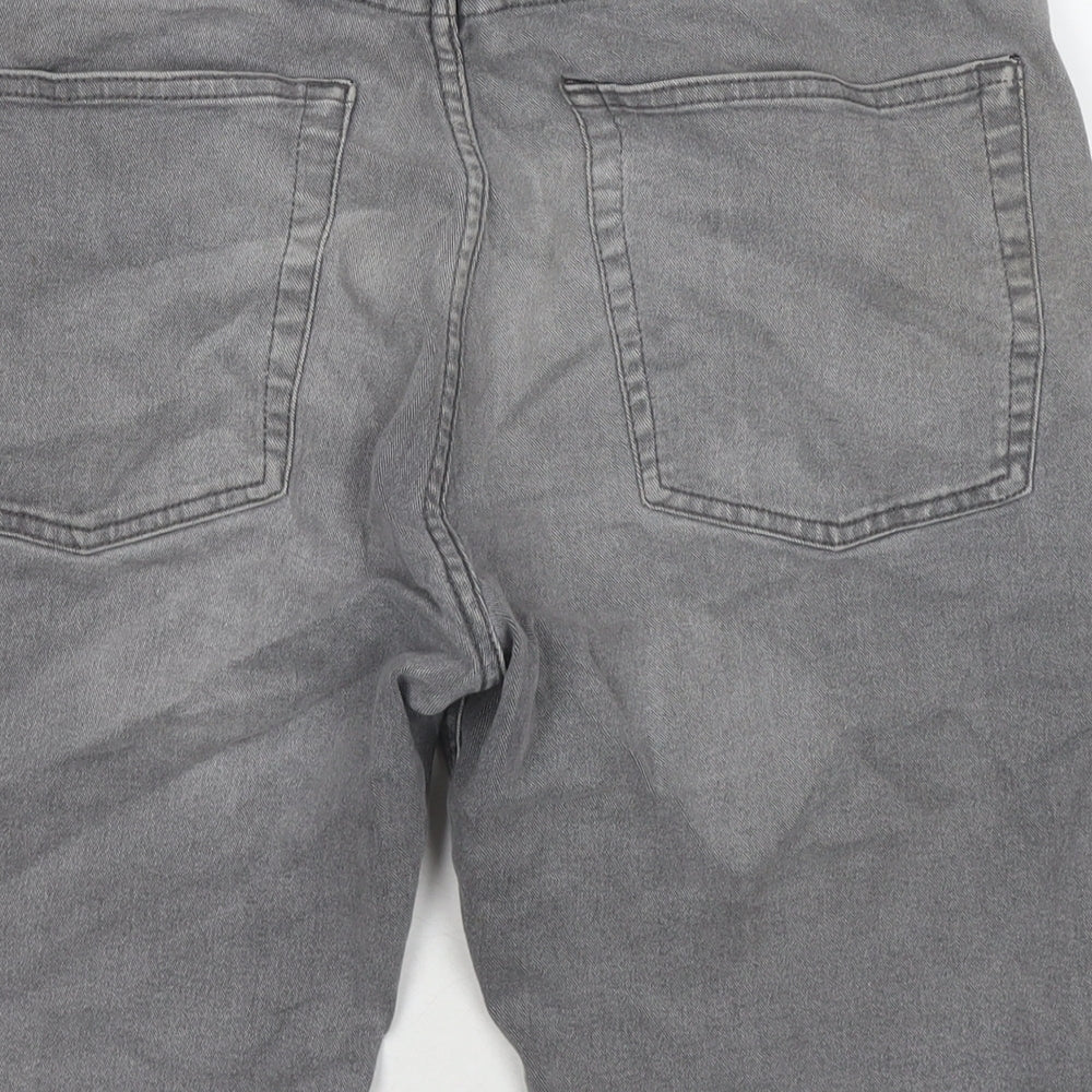 Easy Mens Grey Cotton Bermuda Shorts Size 34 in L10 in Regular Zip