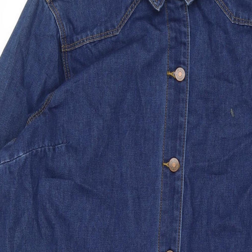 George Womens Blue Cotton Shirt Dress Size 20 Collared Button