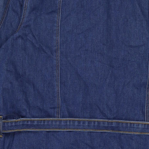 George Womens Blue Cotton Shirt Dress Size 20 Collared Button