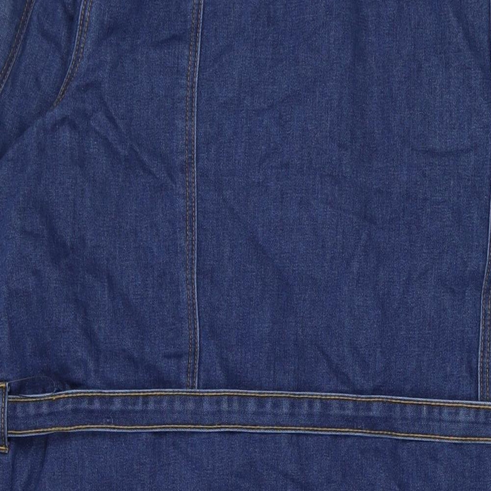 George Womens Blue Cotton Shirt Dress Size 20 Collared Button