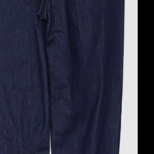 Boohoo Womens Blue Cotton Skinny Jeans Size 10 L27 in Regular Zip