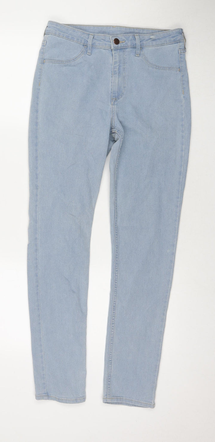 H&M Womens Blue Cotton Straight Jeans Size 30 in L29 in Slim Zip