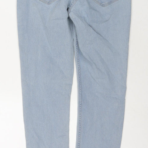 H&M Womens Blue Cotton Straight Jeans Size 30 in L29 in Slim Zip