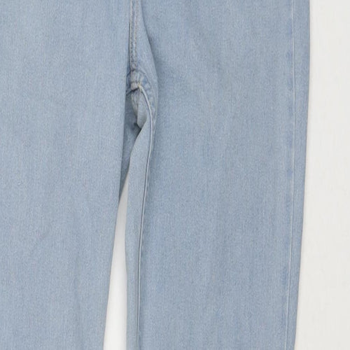 H&M Womens Blue Cotton Straight Jeans Size 30 in L29 in Slim Zip