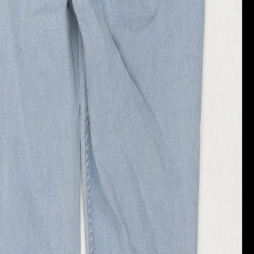 H&M Womens Blue Cotton Straight Jeans Size 30 in L29 in Slim Zip