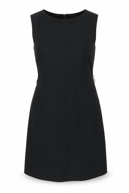 Front view of F&F women’s black cotton a-line, size UK 12, round neck zip