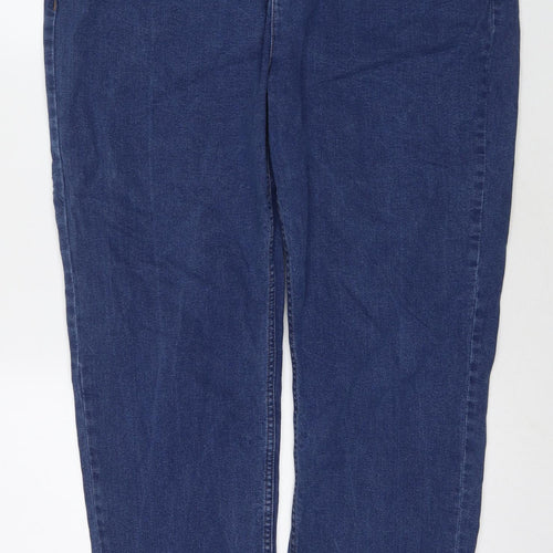 Marks and Spencer Womens Blue Cotton Straight Jeans Size 20 L30 in Regular Zip