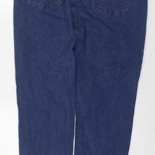 Marks and Spencer Womens Blue Cotton Straight Jeans Size 20 L30 in Regular Zip