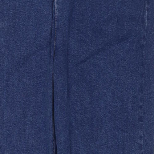 Marks and Spencer Womens Blue Cotton Straight Jeans Size 20 L30 in Regular Zip