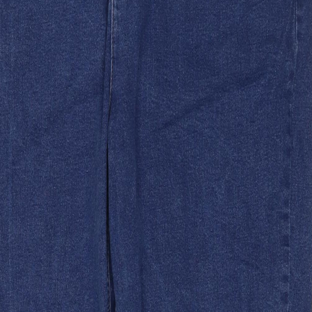 Marks and Spencer Womens Blue Cotton Straight Jeans Size 20 L30 in Regular Zip