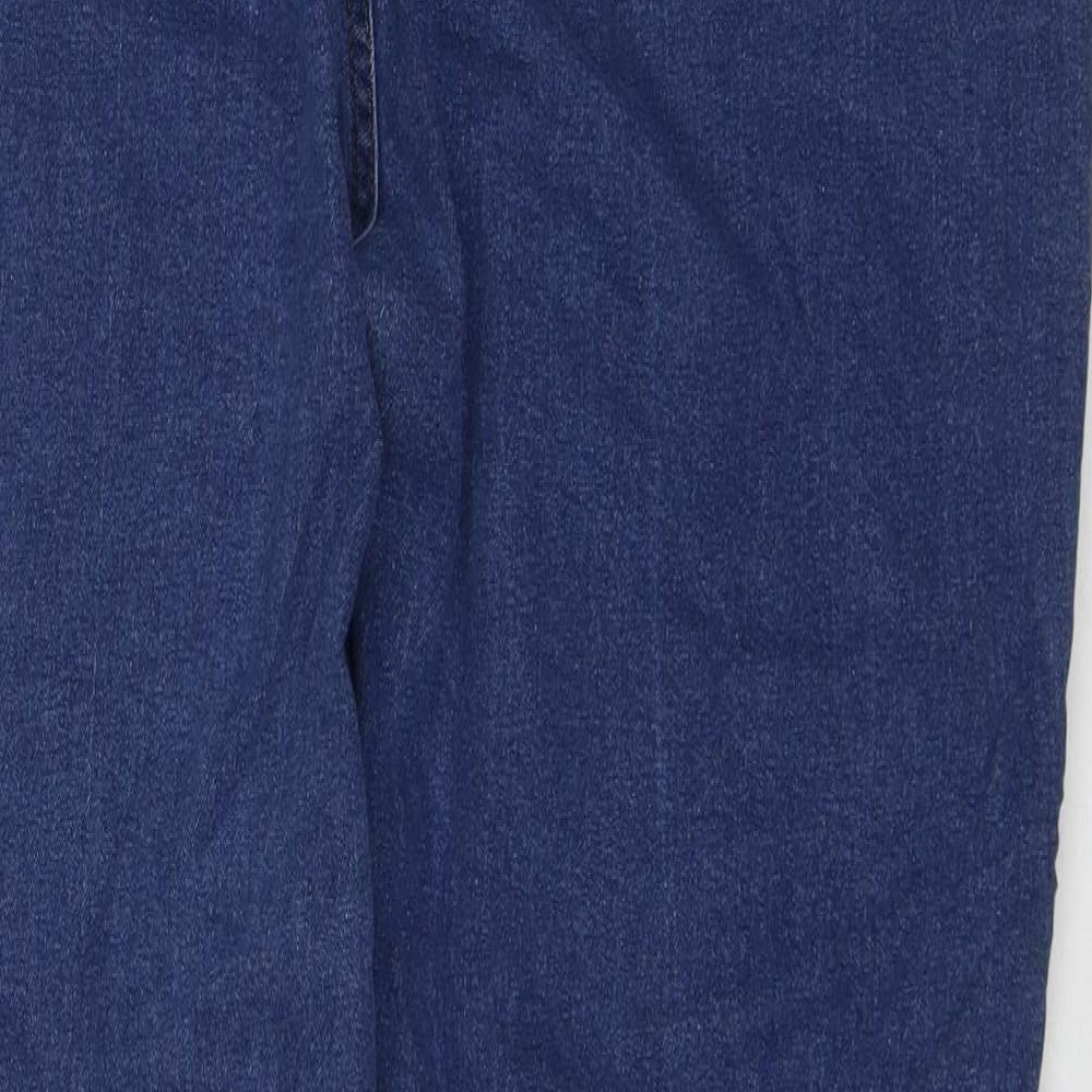 Marks and Spencer Womens Blue Cotton Straight Jeans Size 20 L30 in Regular Zip
