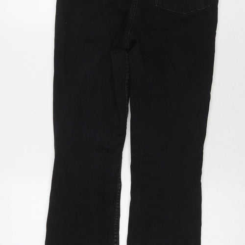 Denim & Co. Womens Black Cotton Straight Jeans Size 10 L27 in Regular Zip