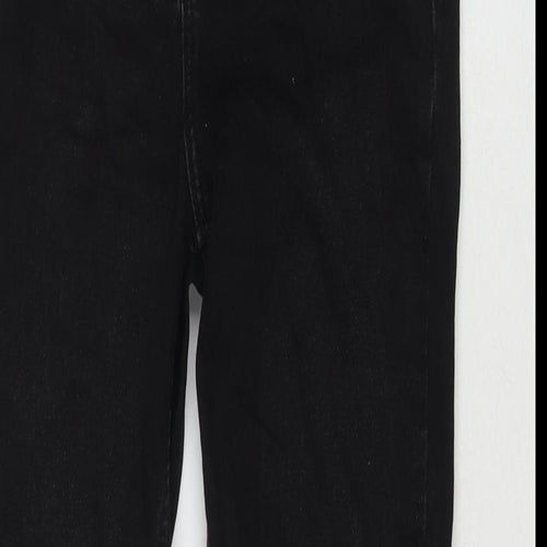Denim & Co. Womens Black Cotton Straight Jeans Size 10 L27 in Regular Zip