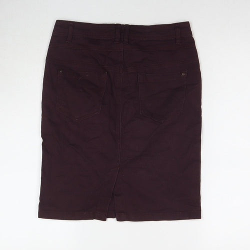 NEXT Womens Purple Cotton A-Line Skirt Size 10 Zip