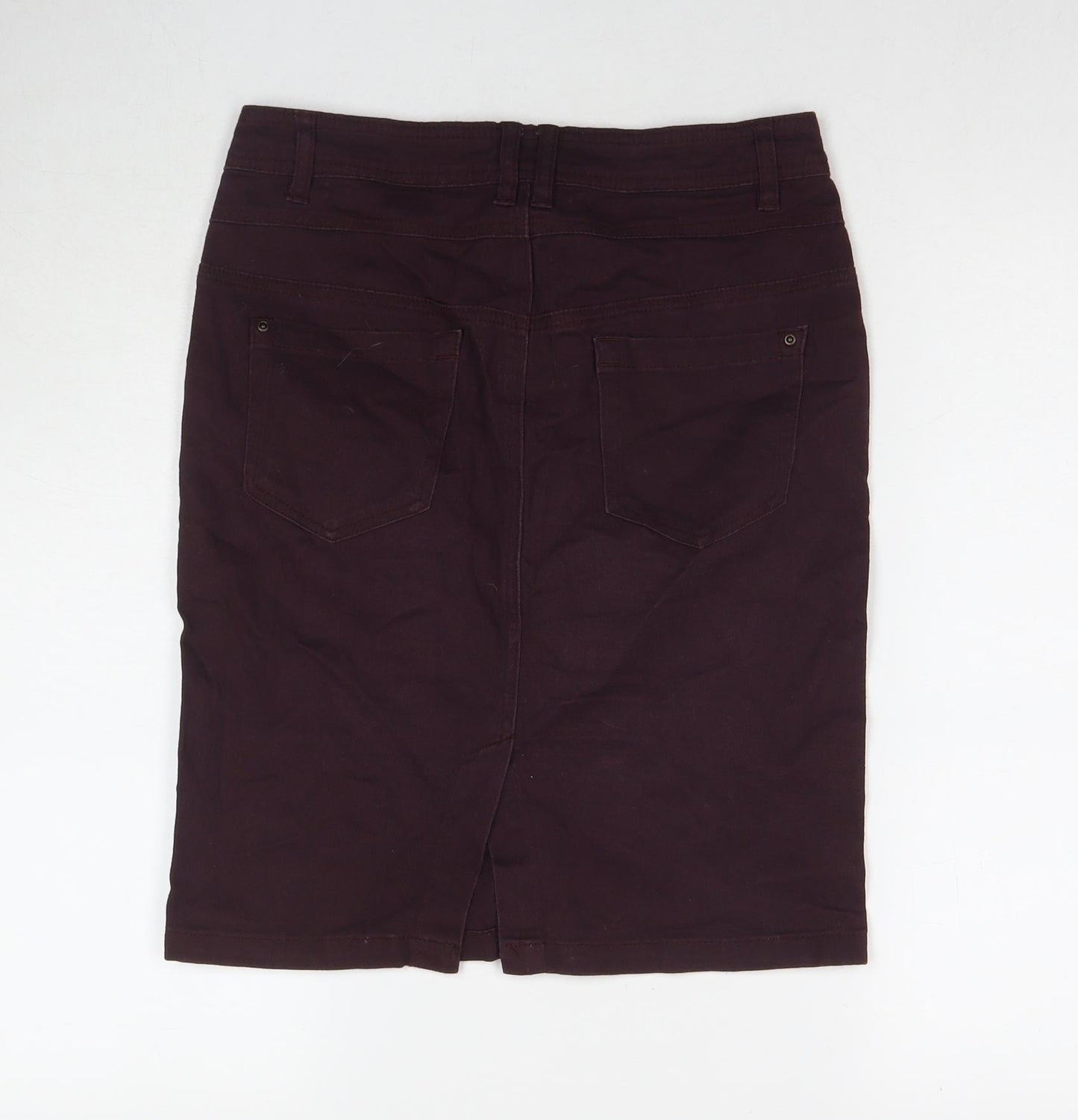 NEXT Womens Purple Cotton A-Line Skirt Size 10 Zip