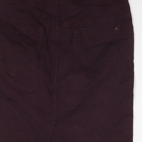 NEXT Womens Purple Cotton A-Line Skirt Size 10 Zip