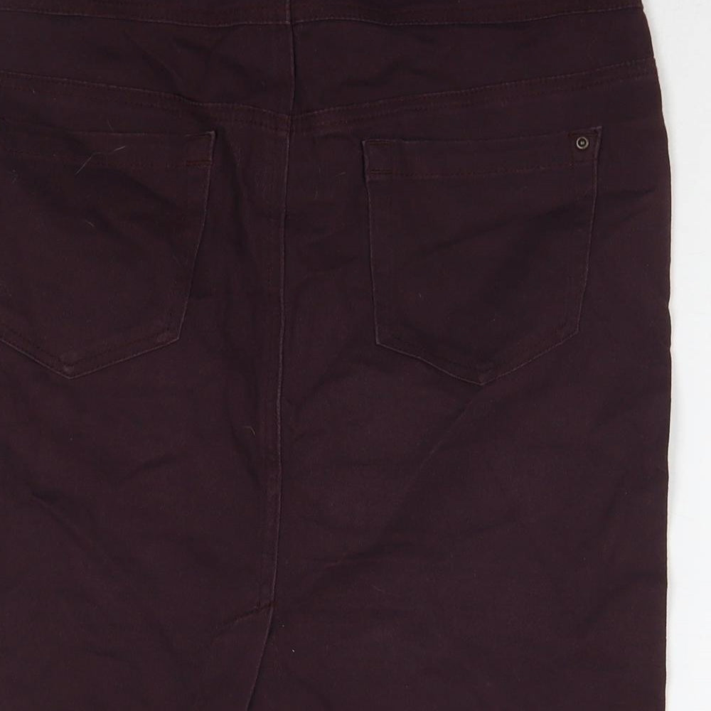 NEXT Womens Purple Cotton A-Line Skirt Size 10 Zip