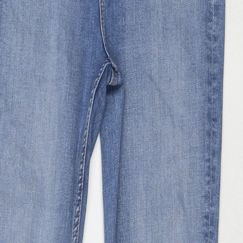 Marks and Spencer Womens Blue Cotton Bootcut Jeans Size 10 L31 in Regular Zip