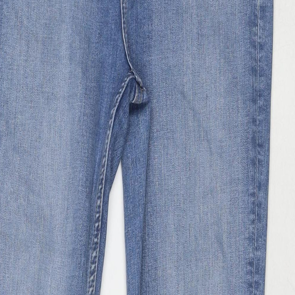 Marks and Spencer Womens Blue Cotton Bootcut Jeans Size 10 L31 in Regular Zip